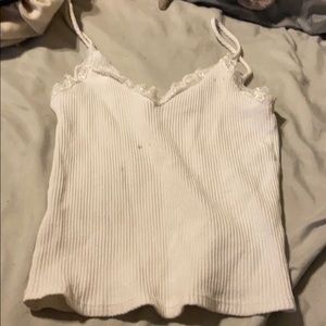 White crop top tank top